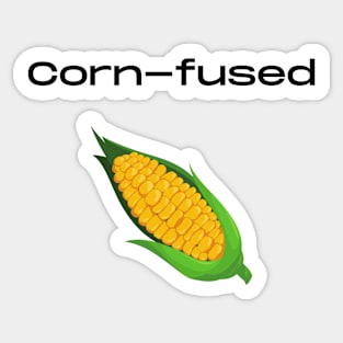 Cornfused confused vegetable pun Sticker